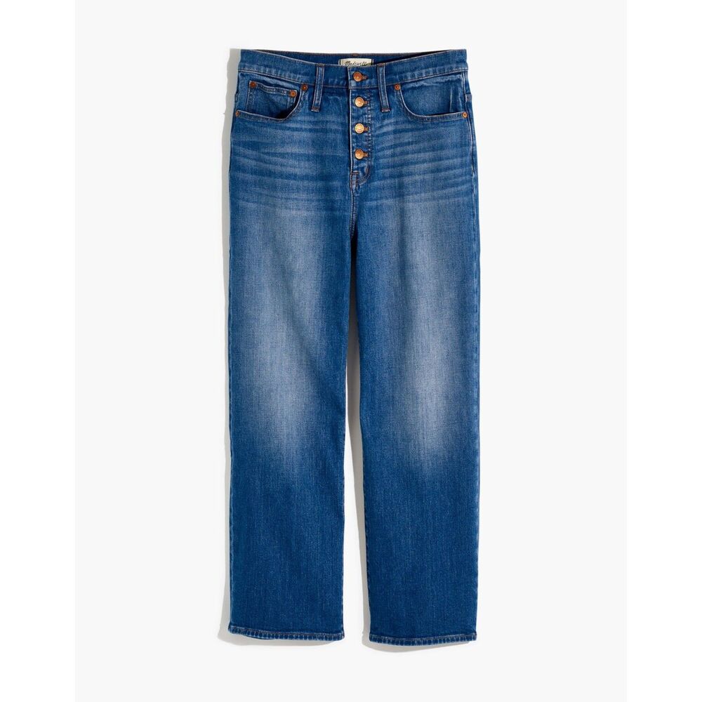 Madewell Denim Slim Wide-Leg Jeans in Olympia Wash Button-Front Edition Sz 29T